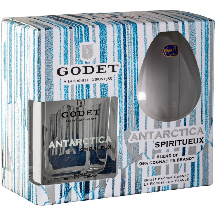 Cognac Godet Antartica 40% 0,5L + pohár