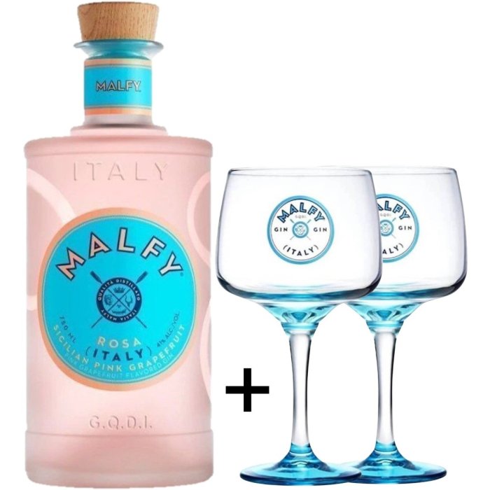 Gin Malfy Rosa 41% 0,7L + 2x Pohár