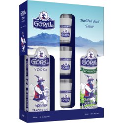 Goral Vodka 40% 0,7L + Goral Borovička 40% 0,7L darčekové balenie + poháre