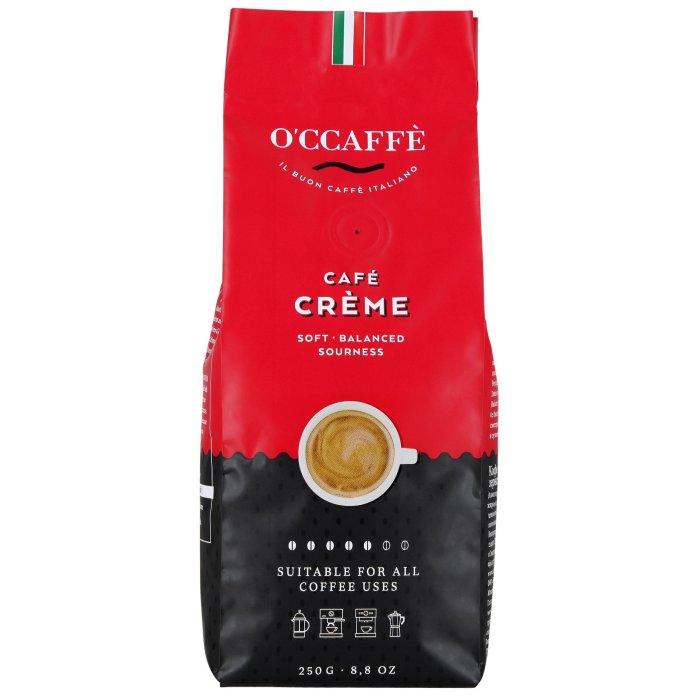 Káva O'ccaffe  Café Créme Rosso 250g - zrnková