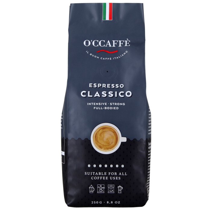 Káva O'ccaffe Espresso Classico 250g - zrnková